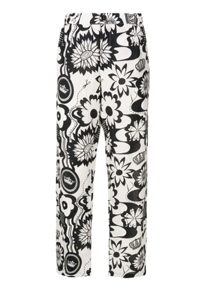 Amir Slama graphic-print straight-leg trousers - Black