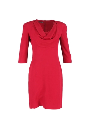 Alexander McQueen Pre-Owned cowl-neck wool dress - Red