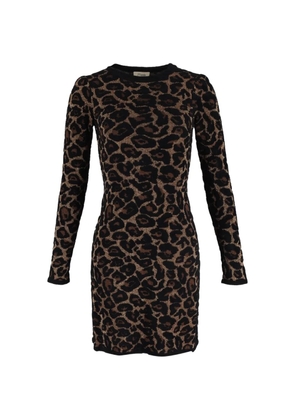 Temperley London Joanie knit leopard-print mini dress - Black