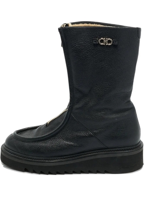 Ferragamo Pre-Owned Eurialo zipped leather boots - Black