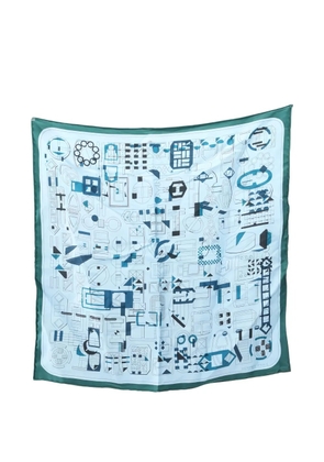 Hermès Pre-Owned 2000s geometric-pattern silk scarf - Blue