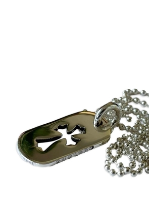 Chrome Hearts small cross dog tag ball-chain necklace - Silver
