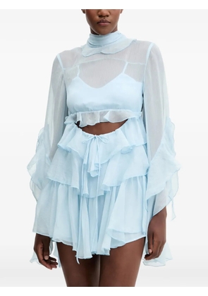 Bardot ruffled layered mini dress - Blue