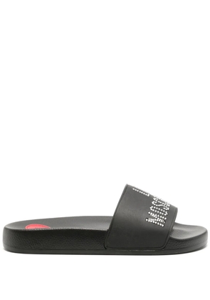 Love Moschino logo-embellished slides - Black