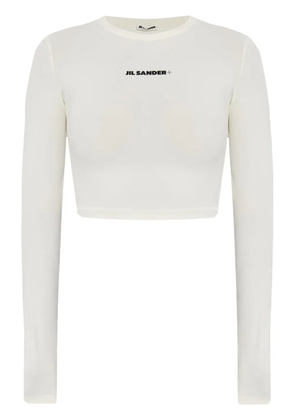 Jil Sander logo-print bikini top - White