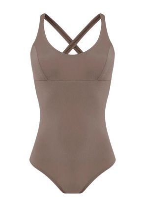 Amir Slama criss-cross swimsuit - Brown