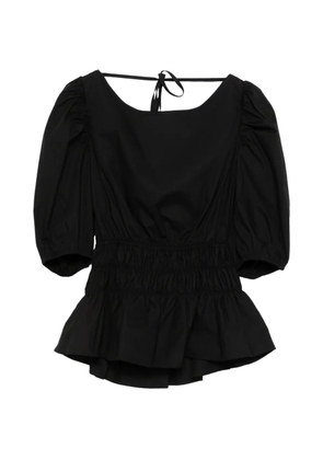 PINKO Joandra smocked puff-sleeve top - Black
