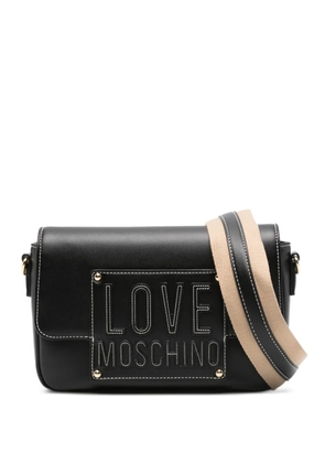 Love Moschino logo-appliqué crossbody bag - Black
