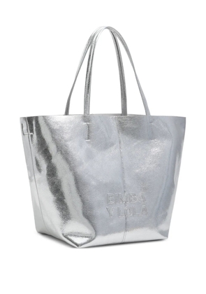 Bimba y Lola logo leather tote bag - Silver