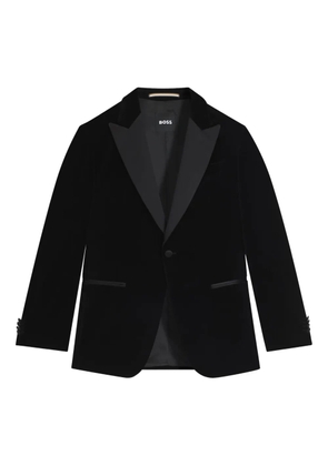 BOSS shawl-lapel cotton jacket - Black