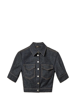 TWINSET puff-sleeve denim shirt - Blue