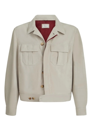 Brunello Cucinelli butto suede jacket - Neutrals