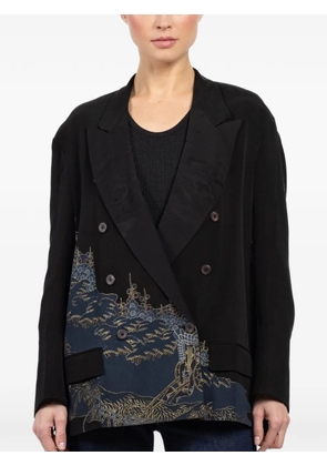 IBRIGU double-breasted printed jacket - Blue