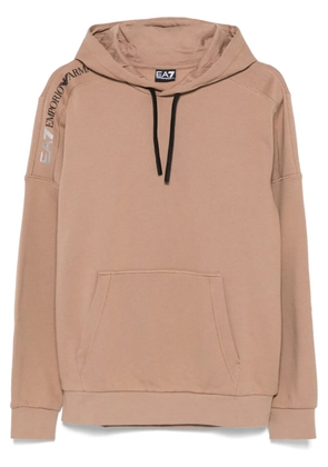 Ea7 Emporio Armani rubberised-logo hoodie - Brown