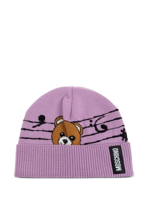 Moschino teddy-bear beanie - Purple