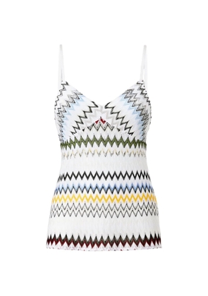 Missoni zigzag-pattern V-neck tank top - White