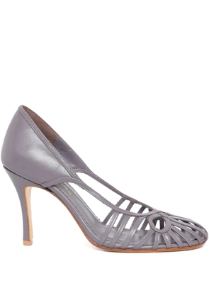 Sarah Chofakian 75mm Glyph strappy pumps - Purple