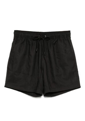 BOSS logo-embroidered swim shorts - Black