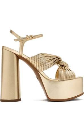 Michael Kors 140mm Alessia pleated-knot platform sandals - Yellow