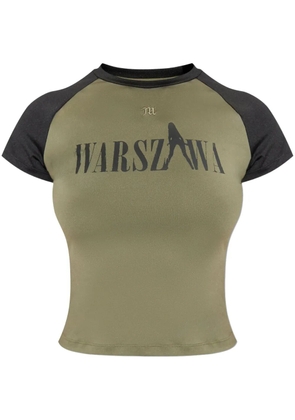 MISBHV logo-embroidered graphic-print t-shirt - Green