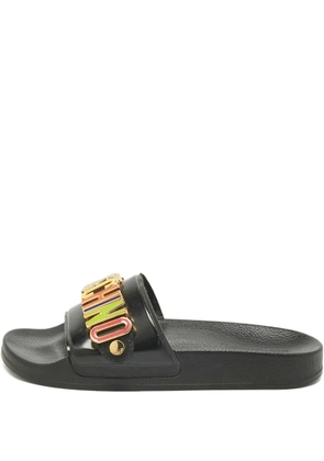 Moschino Pre-Owned logo-detail slides - Black