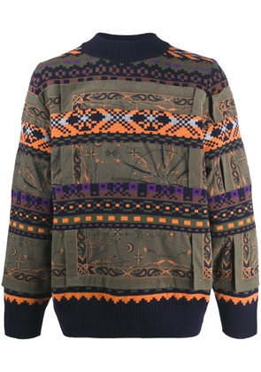 sacai patterned jumper - Green