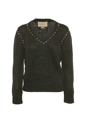 Gucci Pre-Owned stud V-neck sweater - Black