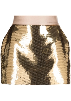 Alex Perry sequin-embellished mini skirt - Gold