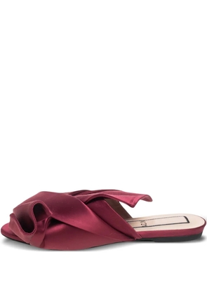 Nº21 pre-owned twisted satin flat sandals - Red