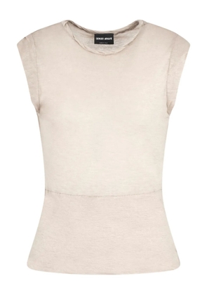Giorgio Armani seam-detail top - Neutrals