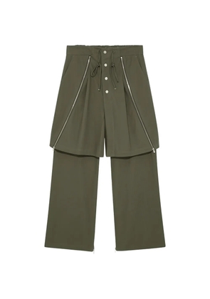 FFFPOSTALSERVICE zip-detail layered trousers - Green