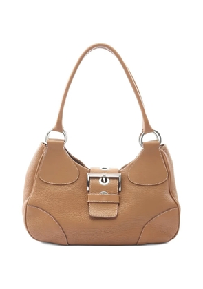 Prada Pre-Owned 2000s buckle leather shoulder bag - Brown