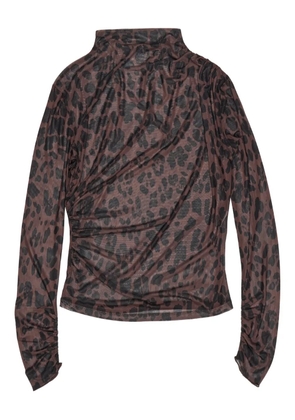 Bimba y Lola leopard long-sleeve blouse - Brown