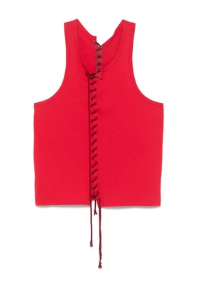 Yohji Yamamoto lace-up tank top - Red