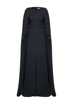 NISSA lace cape maxi dress - Black