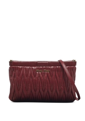 Miu Miu Pre-Owned matelassé leather crossbody bag - Red