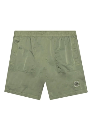 Stone Island logo-patch elasticated-waist swim shorts - Green