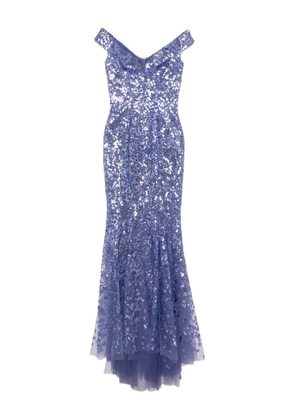 Saiid Kobeisy sleeveless sequin embellishment dress - Purple