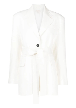 Materiel single-breasted belted blazer - White