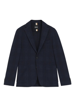 BOSS check single-breasted blazer - Blue