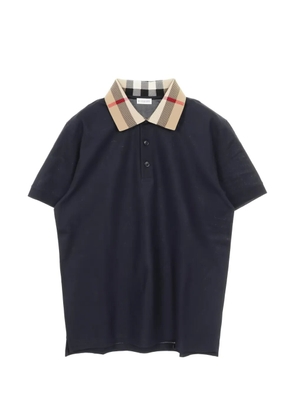 Burberry Pre-Owned 2020s check-collar polo shirt - Blue