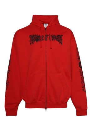 VETEMENTS Cradle of Filth double-logo zip-up hoodie - Red