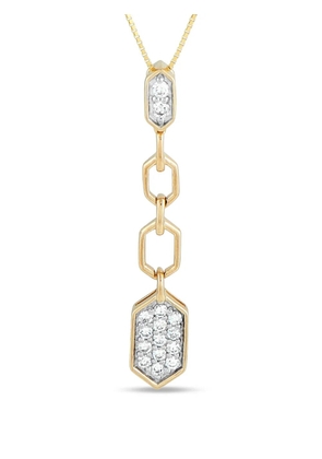 LB Exclusive 14K yellow gold diamond hexagons necklace