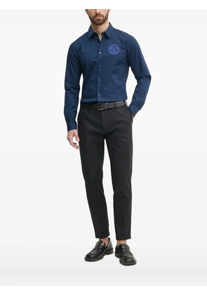 Versace Jeans Couture logo-embroidered long-sleeve shirt - Blue