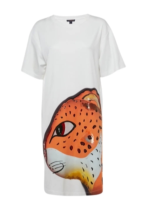 Louis Vuitton Pre-Owned sequin-embellished leopard-print dress - White