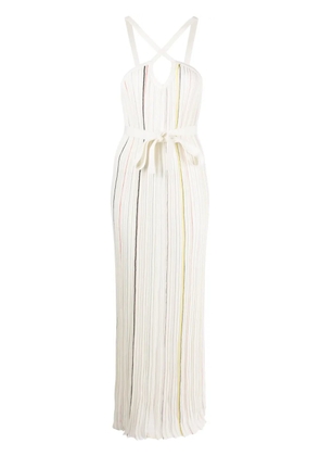 Sonia Rykiel striped pleated dress - White
