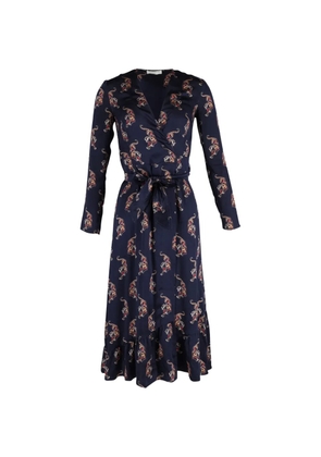 SANDRO floral-print wrap dress - Blue