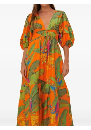 FARM Rio botanical-print midi dress - Orange