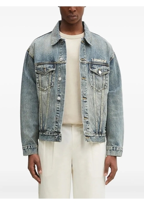 A BATHING APE® logo-embroidered denim jacket - Blue