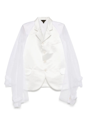 Comme Des Garçons tulle-inserts blazer - White